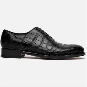 Caporicci 5952 Alligator Oxfords BLACK